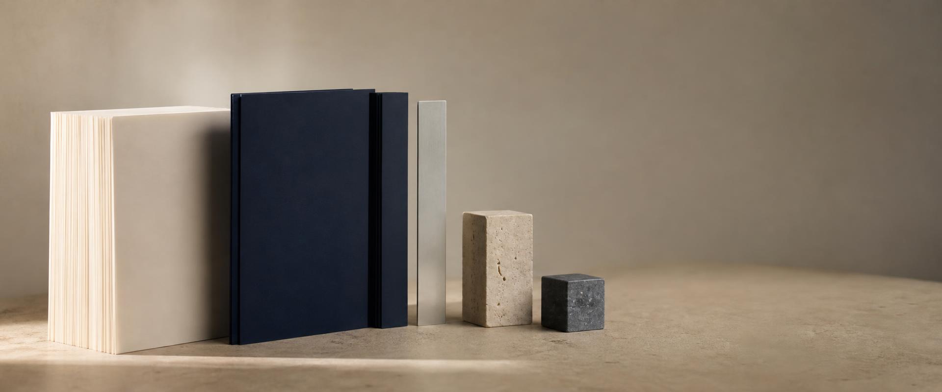 Abstract composition representing reference artifacts and briefs
