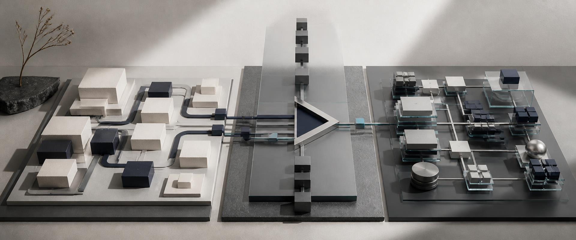 Business capabilities connected through governed decisions to an integrated technical estate